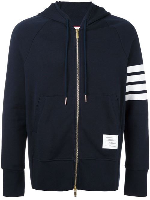 THOM BROWNE コットン ジップ パーカー 送料無料