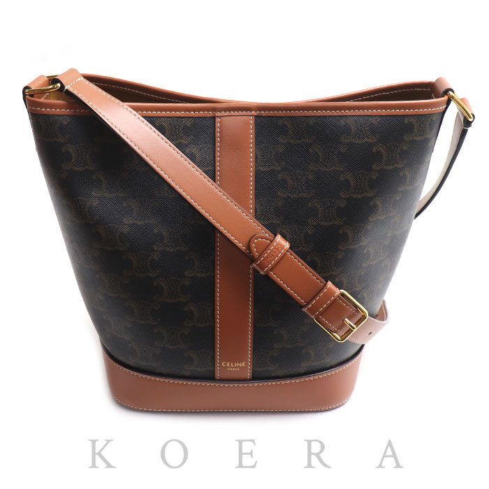 CELINE セリーヌ トリオンフ スモールバスケット ショルダーバッグ タン 191442CAS.04LU レディース 中古