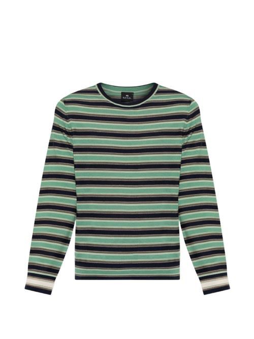 PS PAUL SMITH ウールストライプクルーネックセーター 送料無料
