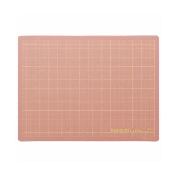 ds-(まとめ) ライオン事務器 カッティングマットKIRIKIRI 再生PVC製 320×240×1.2mm ピンク CM-30K 1枚 〔×10セット〕