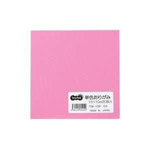 ds-(まとめ) TANOSEE 単色おりがみ もも 1パック（20枚） 〔×100セット〕