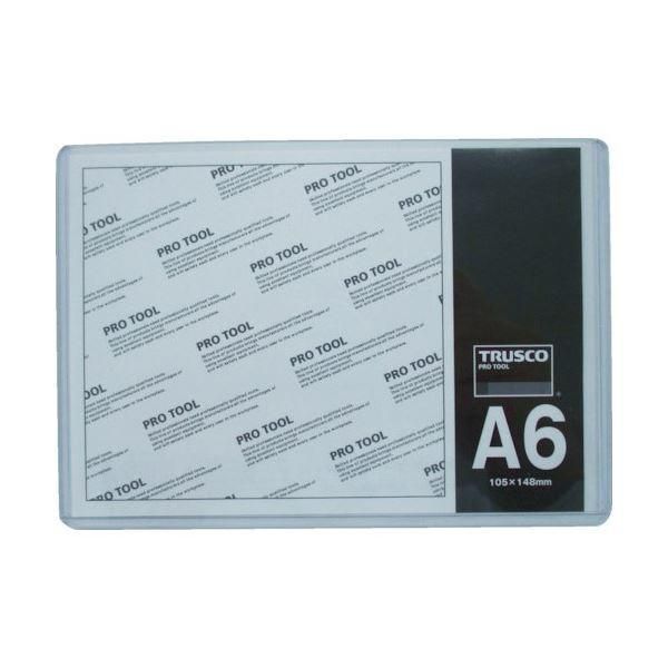 ds-(まとめ) TRUSCO 厚口カードケース A6THCCH-A6 1枚 〔×100セット〕