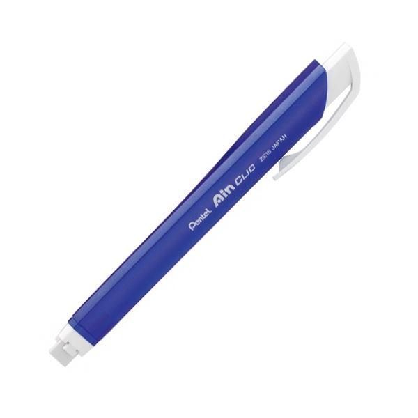 ds-(まとめ) ぺんてる ノック式ホルダー消しゴム「アインクリック」 メタルブルー XZE15-MC 1本 〔×100セット〕
