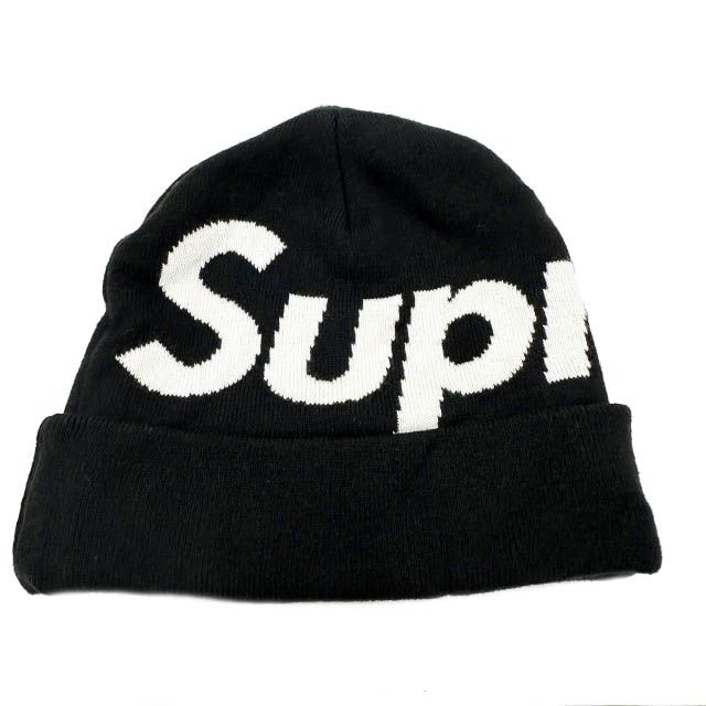 シュプリーム SUPREME 23AW Big Logo Beanie ビッグ ロゴ ビーニー ニットキャップ 帽子 黒ブラック ブランド古着ベクトル 中古☆AA★▲260809