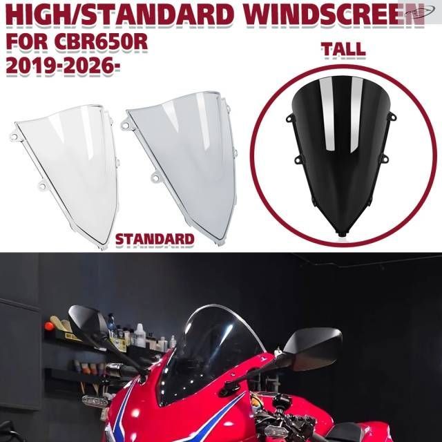 Honda CBR650R CBR650 R 2019-2026 Tall/Standard Touring Windshield Viser Double Bubble Windscreen Cover Deflector