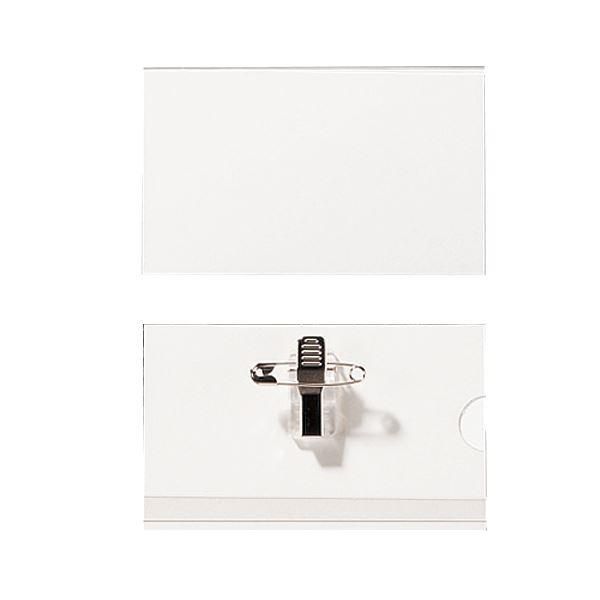 ds-(まとめ) ライオン事務器 名札 ヨコ型クリップ・安全ピン付 CS-N31 1パック（2個） 〔×50セット〕