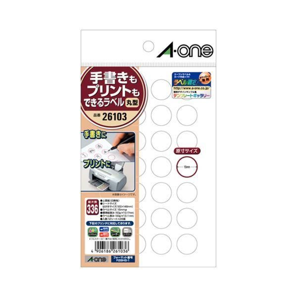 ds-(まとめ) エーワン 手書きもプリントもできるラベルはがきサイズ 丸型28面 15mmφ 26103 1冊（12シート） 〔×50セット〕