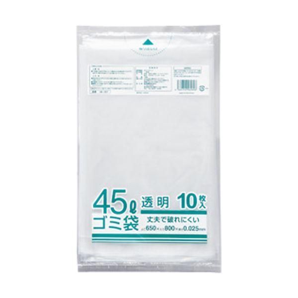 ds-(まとめ) クラフトマン 業務用透明 メタロセン配合厚手ゴミ袋 45L HK-087 1パック(10枚) 〔×50セット〕