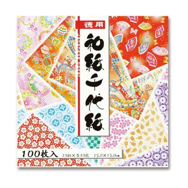 ds-(まとめ) トーヨー 徳用和紙千代紙 15×15cm10柄 018033 1パック（100枚） 〔×30セット〕