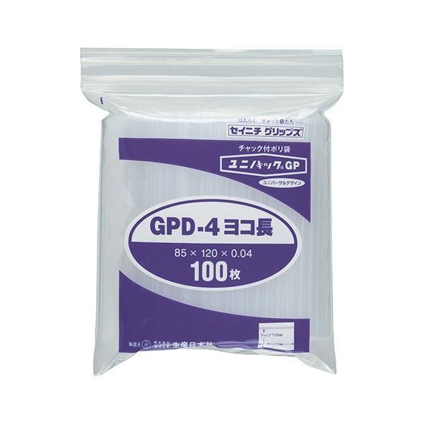 ds-(まとめ) セイニチ ユニパックGP ヨコ長タイプヨコ120×タテ85×厚み0.04mm GPD-4ヨコナガ 1パック（100枚） 〔×30セット〕