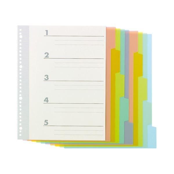 ds-(まとめ) TANOSEE インデックス(PP) A4タテ 4・30穴 5山2組 1パック 〔×30セット〕