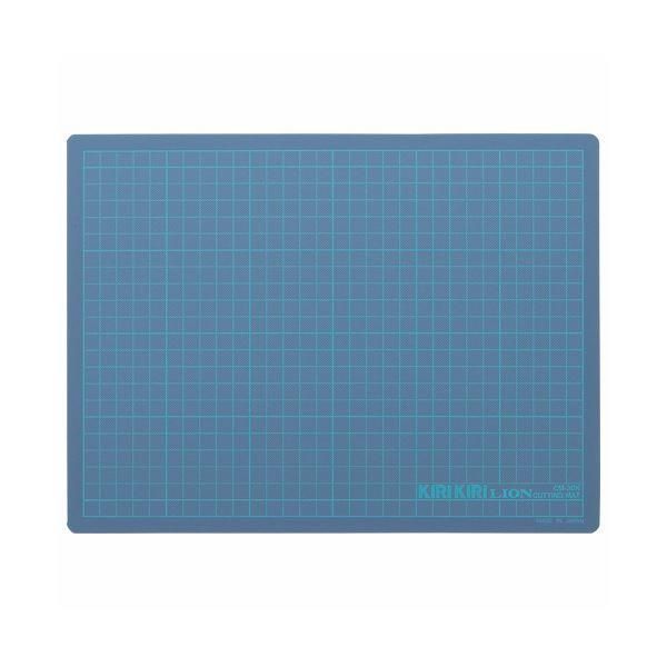 ds-(まとめ) ライオン事務器 カッティングマットKIRIKIRI 再生PVC製 320×240×1.2mm ブルー CM-30K 1枚 〔×30セット〕