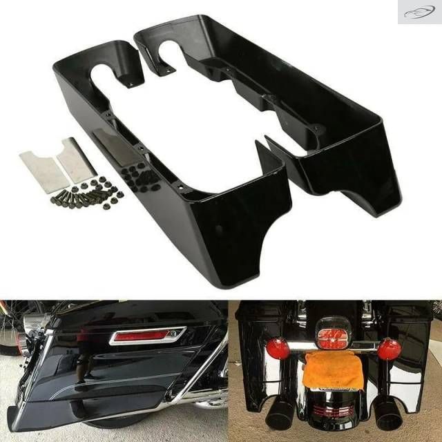 Motorcycle 4インチ Hard Stretched Saddle Bag Extensions Harley Touring Road King Street Glide Electra Glide 1994-2013 2014-2023