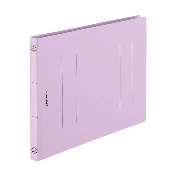 ds-(まとめ) ライオン事務器 フラットファイル(環境)樹脂押え具 A4ヨコ 150枚収容 背幅18mm パープル A-512KA4E 1セット(10冊) 〔×30セット〕