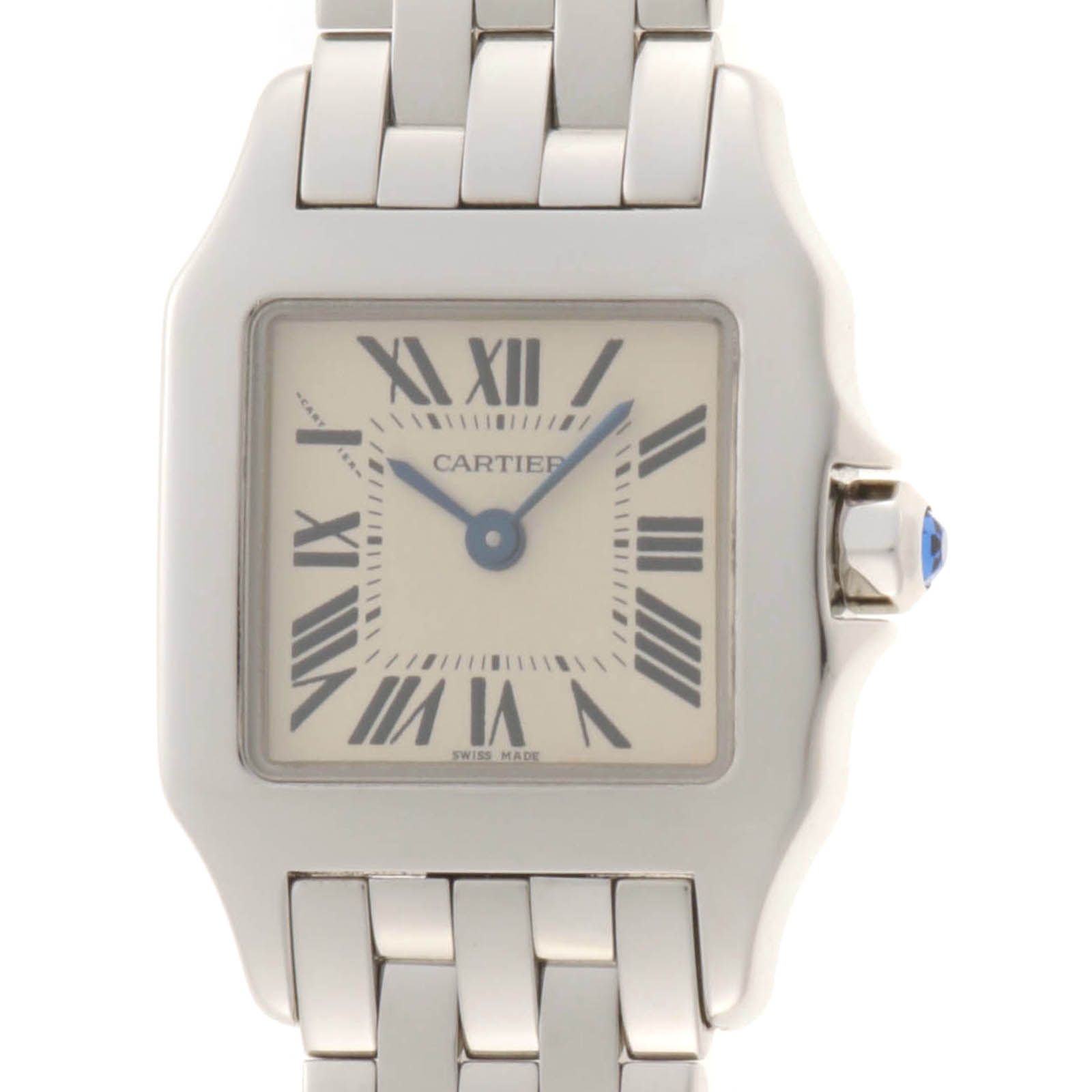 CARTIER カルティエ サントス ドゥモアゼル SM W25064Z5 腕時計 スティール シルバー文字盤 クオーツ レディース 2016年正規品【中古】472