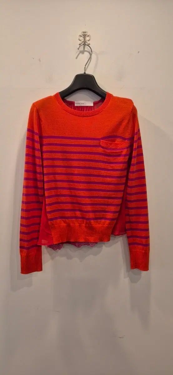 SACAI 1シフォンバイカラーニット