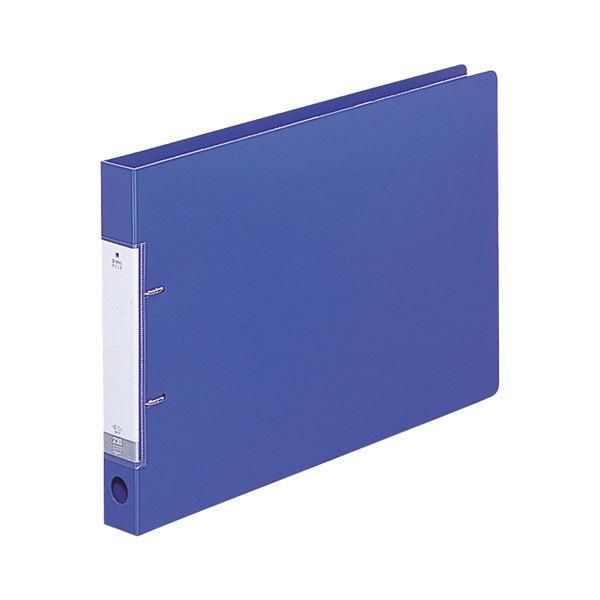 ds-(まとめ) リヒトラブ リクエスト D型リングファイル B4ヨコ 2穴 230枚収容 背幅34mm 青 G2227-8 1冊 〔×30セット〕