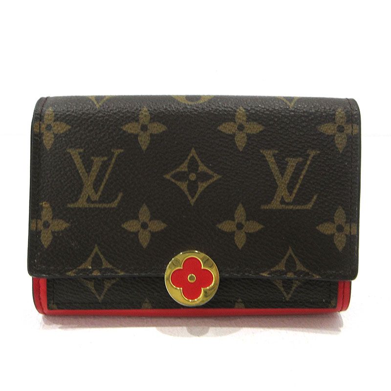 【三重本店】 中古 LOUIS VUITTON | ルイ・ヴィトン 二つ折り財布 ポルトフォイユフロールコンパクト M64587 モノグラム ブラウン 【125】