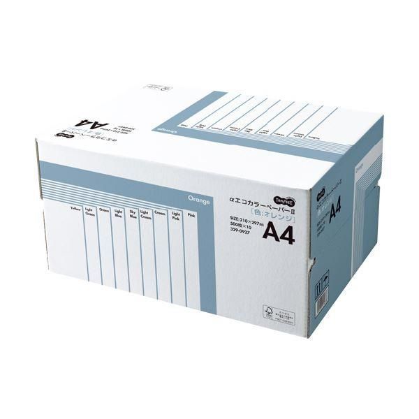 ds-(まとめ) TANOSEE αエコカラーペーパーII A4 オレンジ 業務用パック 1箱（5000枚：500枚×10冊） 〔×30セット〕