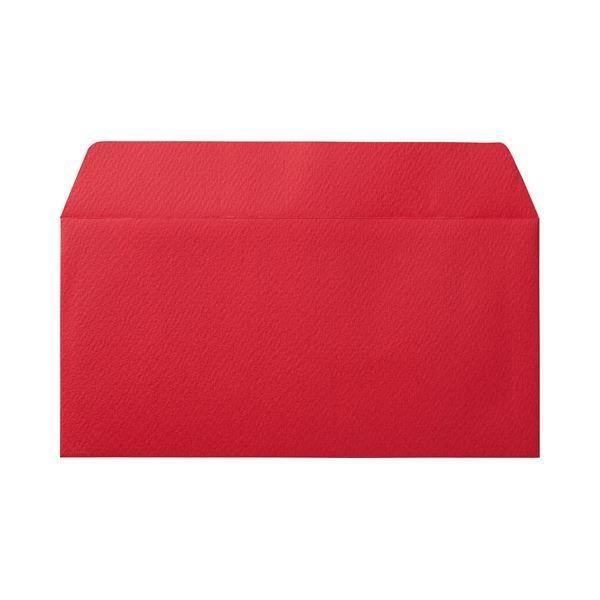 ds-(まとめ) 寿堂 カラー横型封筒 110×220mm 127.9g／m2 テープのり付 〒枠なし クランベリー 10350 1パック（10枚） 〔×30セット〕