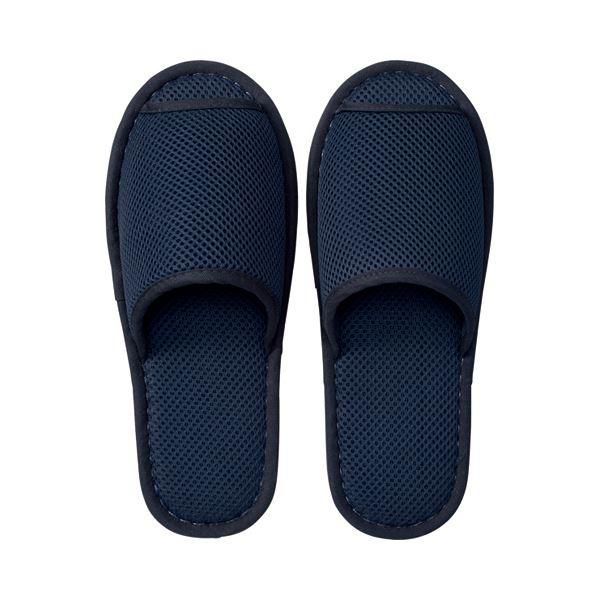 ds-(まとめ) TANOSEE ウォッシャブル メッシュスリッパ ネイビー 1足 〔×10セット〕