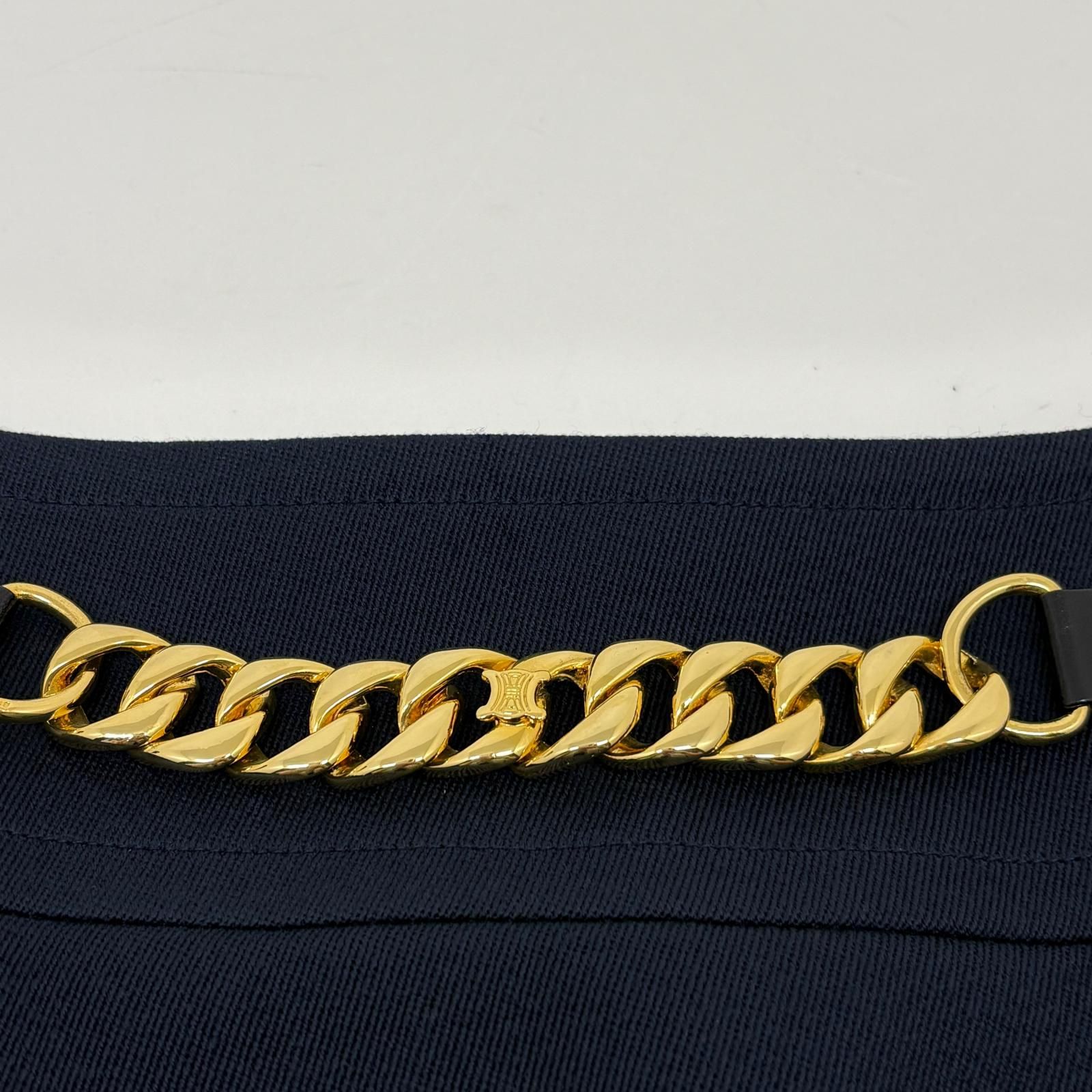 CELINE セリーヌ スカート レディース38（約Mサイズ） ネイビー ウール