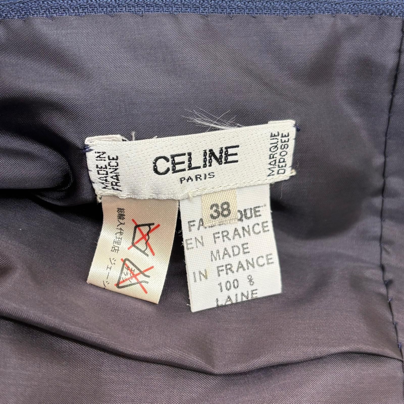 CELINE セリーヌ スカート レディース38（約Mサイズ） ネイビー ウール