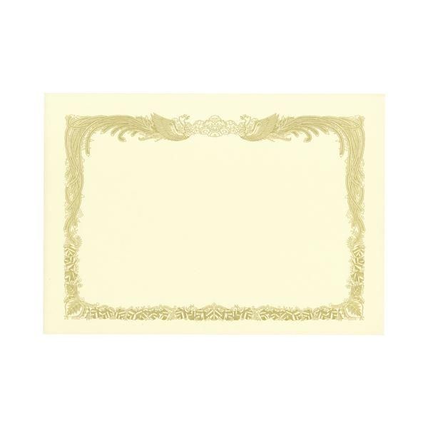 ds-(まとめ) TANOSEE 賞状用紙 クリーム B4 タテ書用 1冊（10枚） 〔×10セット〕