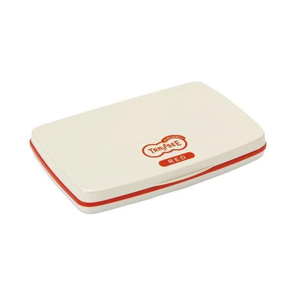ds-(まとめ) TANOSEE スタンプ台 中形 赤 1個 〔×10セット〕