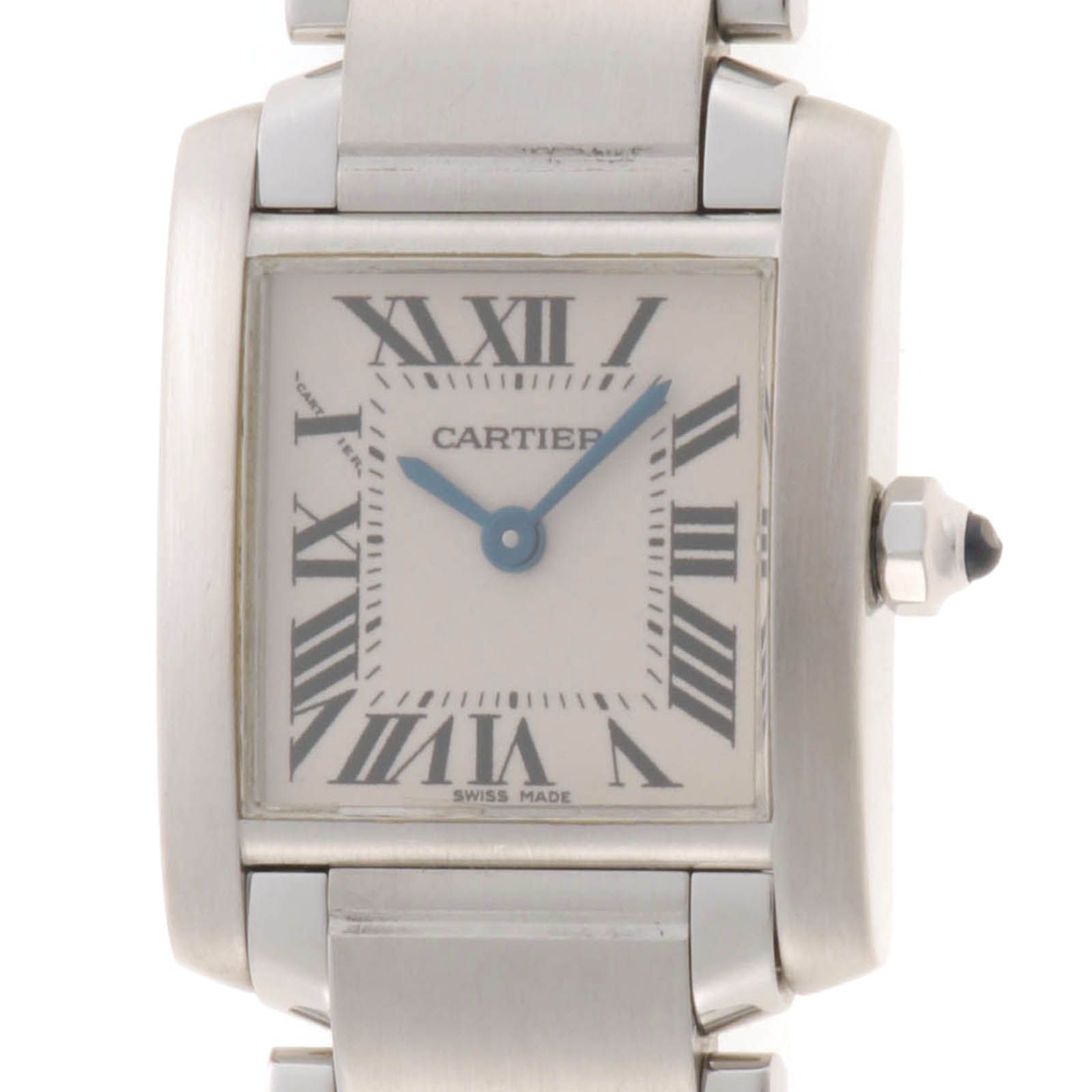 CARTIER カルティエ タンクフランセーズSM　【205】 W51008Q3 腕時計 ステンレススチール オフホワイト レディース【中古】
