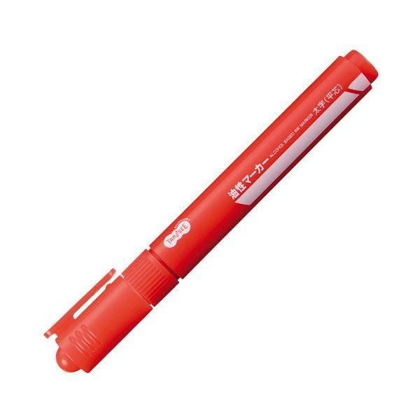 ds-(まとめ) TANOSEE キャップ式油性マーカー シングル 太字 赤 1セット（50本） 〔×10セット〕 27,570円