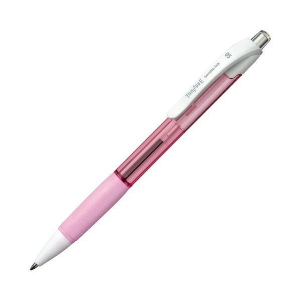 ds-(まとめ) TANOSEE ノック式油性ボールペン（なめらかインク） 極細 0.5mm クリアピンク（インク：黒） 50本 〔×10セット〕