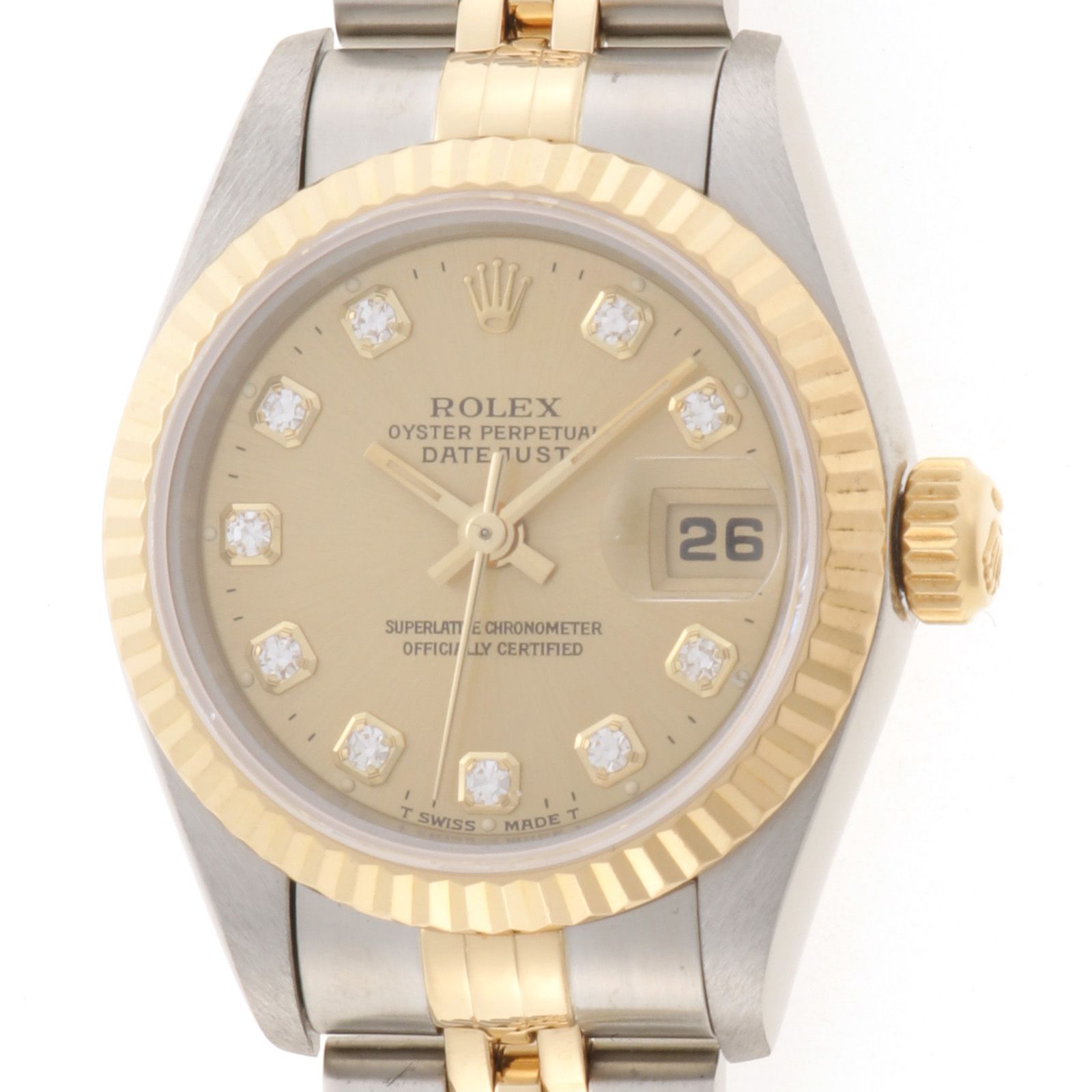 ROLEX ロレックス デイトジャスト シャンパン文字盤 N10PD 自動巻き SS/YG 69173G レディース【中古】430