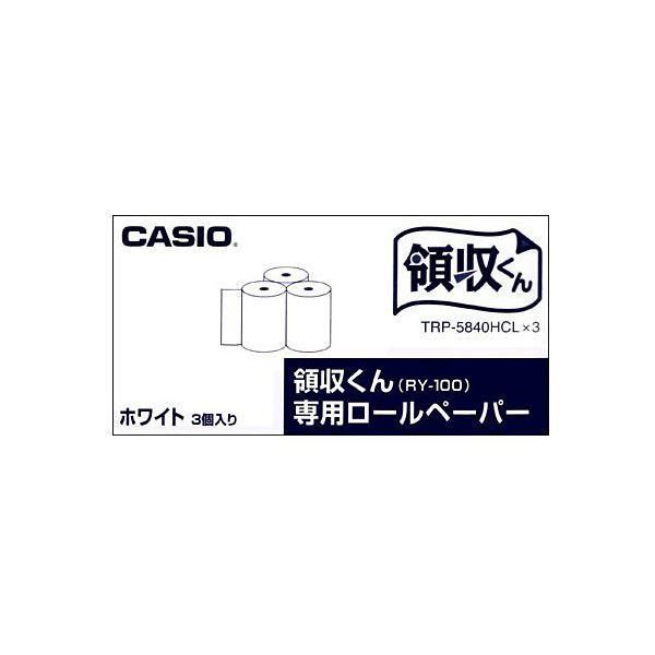 ds-(まとめ) カシオ 電子レジスター用 ロールペーパー紙幅58mm TRP-5840HCL*3 1パック(3個) 〔×10セット〕