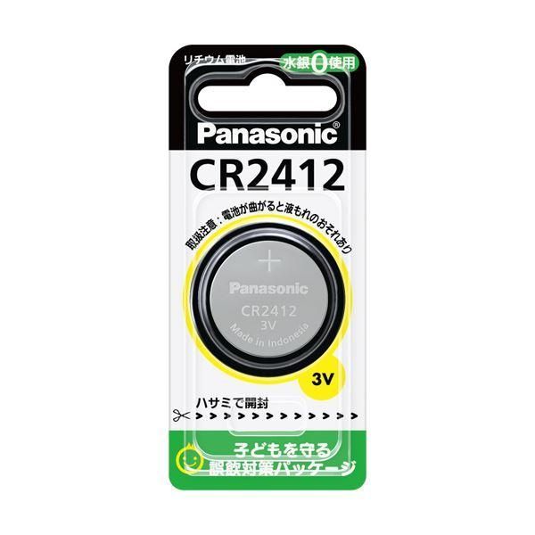 ds-(まとめ) パナソニック コイン形リチウム電池CR-2412P 1個 〔×10セット〕