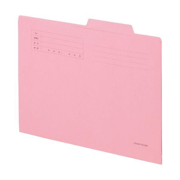 ds-(まとめ) TANOSEE 個別フォルダー A4 ピンク 1セット（100冊：10冊×10パック） 〔×5セット〕