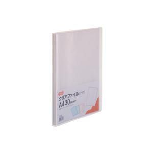 ds-(まとめ) TANOSEE クリアファイル A4タテ30ポケット 背幅17mm クリア 1セット(10冊) 〔×5セット〕