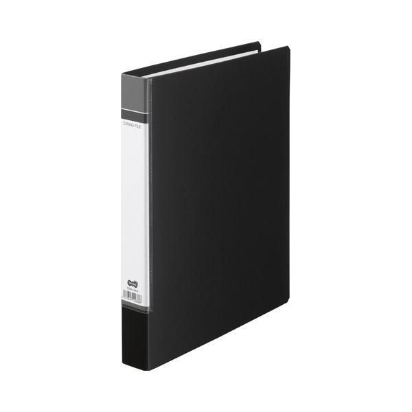 ds-(まとめ) TANOSEE Dリングファイル（貼り表紙） A4タテ 2穴 210枚収容 背幅40mm 黒 1セット（20冊） 〔×5セット〕