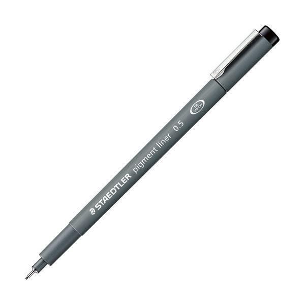 ds-(まとめ) ステッドラー ピグメントライナー0.5mm 黒 308 05-9 1セット(10本) 〔×5セット〕