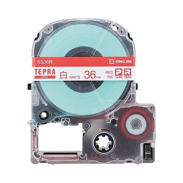 ds-(まとめ) キングジム テプラ PRO テープカートリッジ 36mm 白／赤文字 SS36R 1個 〔×5セット〕 10,952円