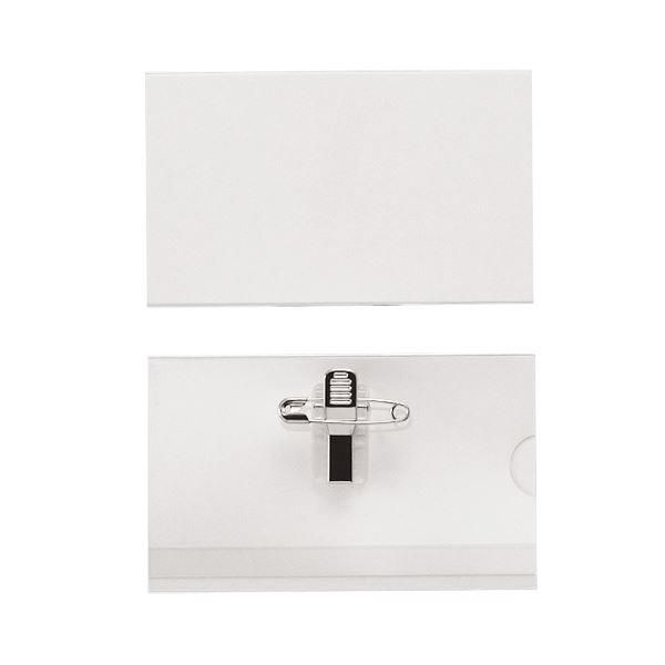 ds-(まとめ）ライオン事務器 名札 ハードタイプクリップ・安全ピン付 N-31K 1セット（50個）〔×3セット〕