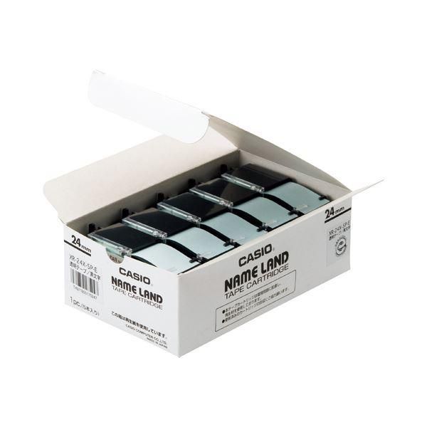 ds-(まとめ）カシオ CASIO ネームランド NAME LAND スタンダードテープ 24mm×8m 透明/黒文字 XR-24X-5P-E 1パック(5個)〔×3セット〕