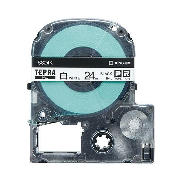 ds-(まとめ）キングジム テプラ PRO テープカートリッジ 24mm 白/黒文字 SS24K-5P 1パック(5個)〔×3セット〕
