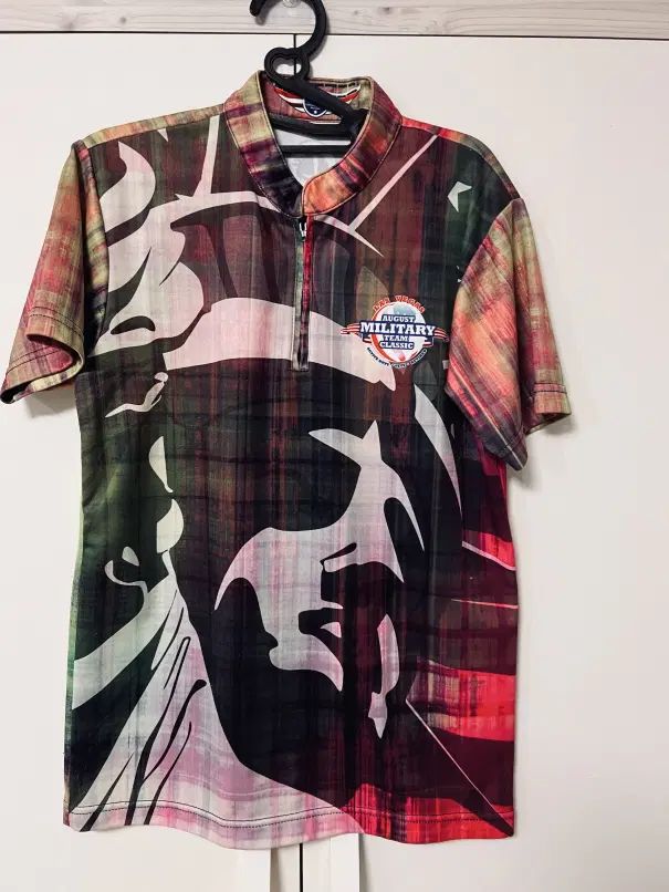 ボーリング アメリカ ロゴ インフュージョン 男性 S ミリタリー 転写 Tシャツ(レディース可能)