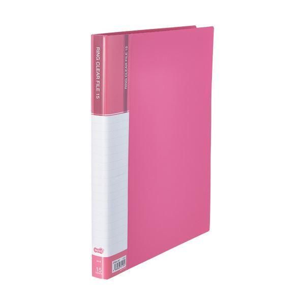 ds-(まとめ）TANOSEEPPクリヤーファイル(差替式) A4タテ 30穴 15ポケット ピンク 1セット(10冊)〔×3セット〕