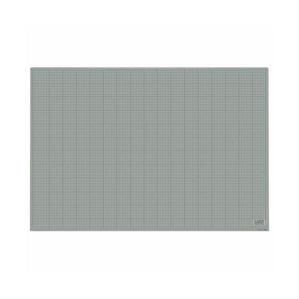 ds-(まとめ)ライオン事務器 カッティングマット再生PVC製 両面使用 900×620×3mm 灰/黒 CM-9012 1枚〔×3セット〕