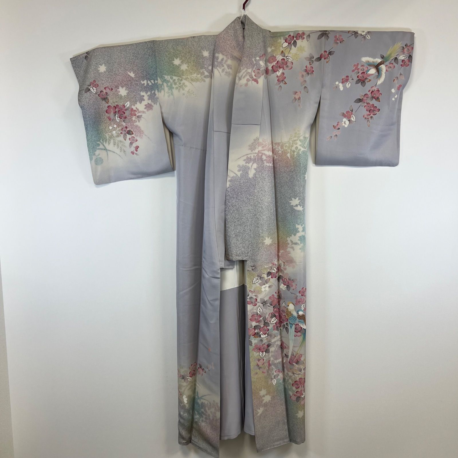 京友禅 訪問着 正絹 薄紫 ぼかし染め 小鳥 花柄 和装 着物 レディース 袷 フォーマル 上品 8,250円