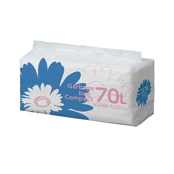 ds-TANOSEE ゴミ袋 コンパクト乳白半透明 70L 1セット（400枚：50枚×8パック） 12,836円