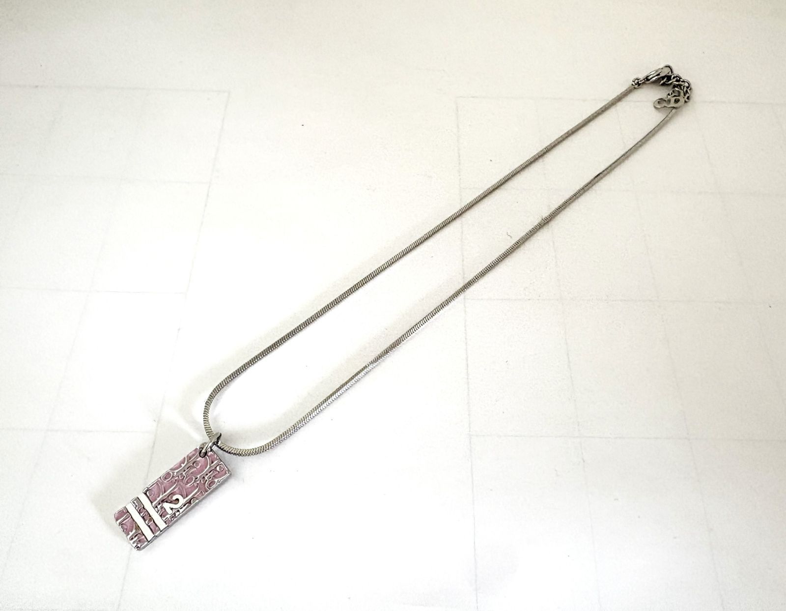 【Christian Dior・クリスチャンディオール】 トロッターネックレス　約40cm 　シルバーメッキ　レディースアクセサリー　本体のみ現状品