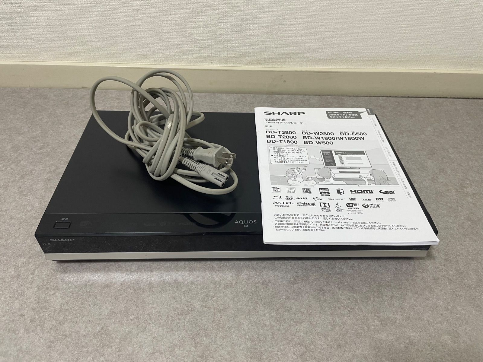 SHARP AQUOS BDレコーダー BD-W1800　2015年製 整備品 SHARP AQUOS BDレコーダー BD-W1800 2015年製 整備品 ☆SHARP BD-W1800
